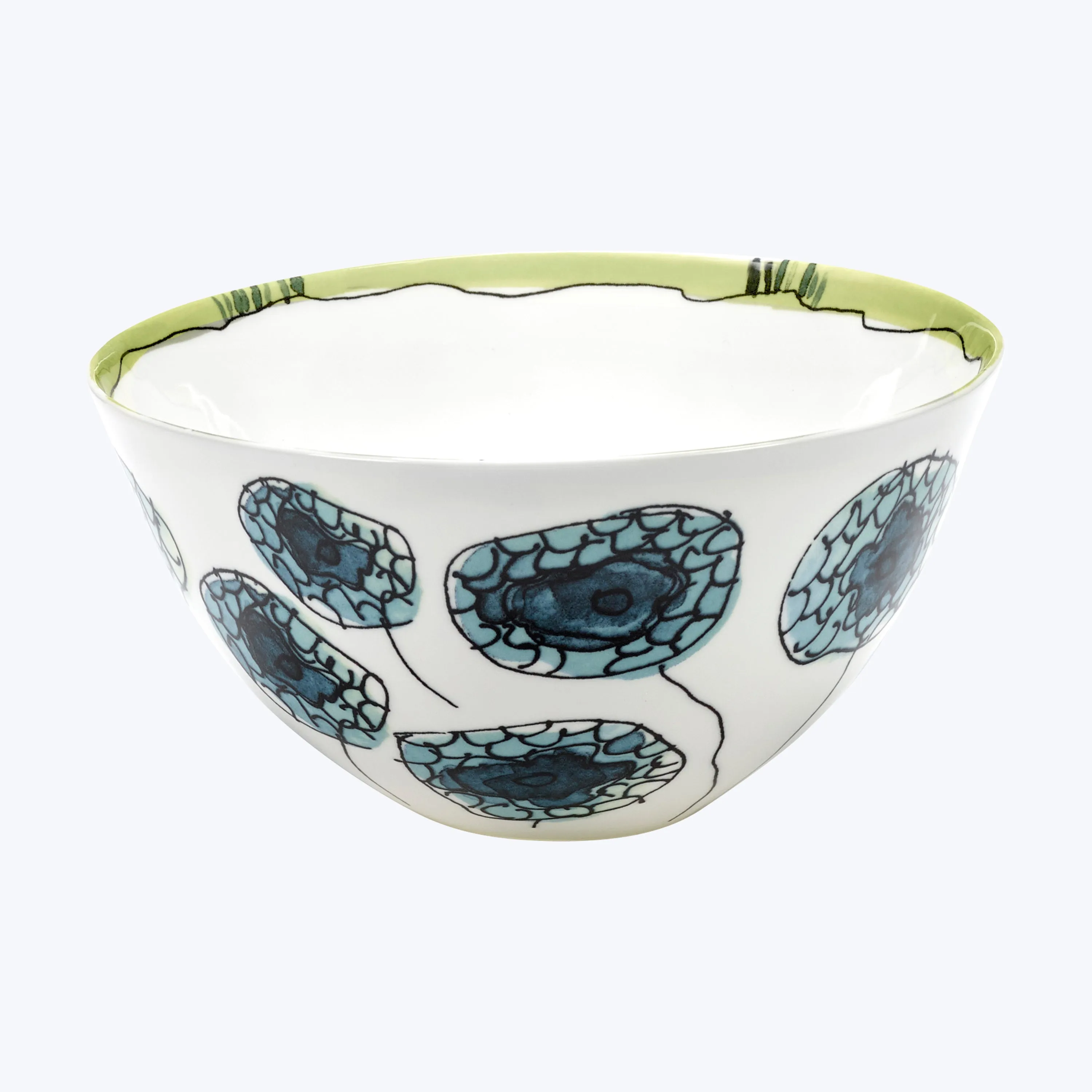 Midnight Flowers Soup Bowl