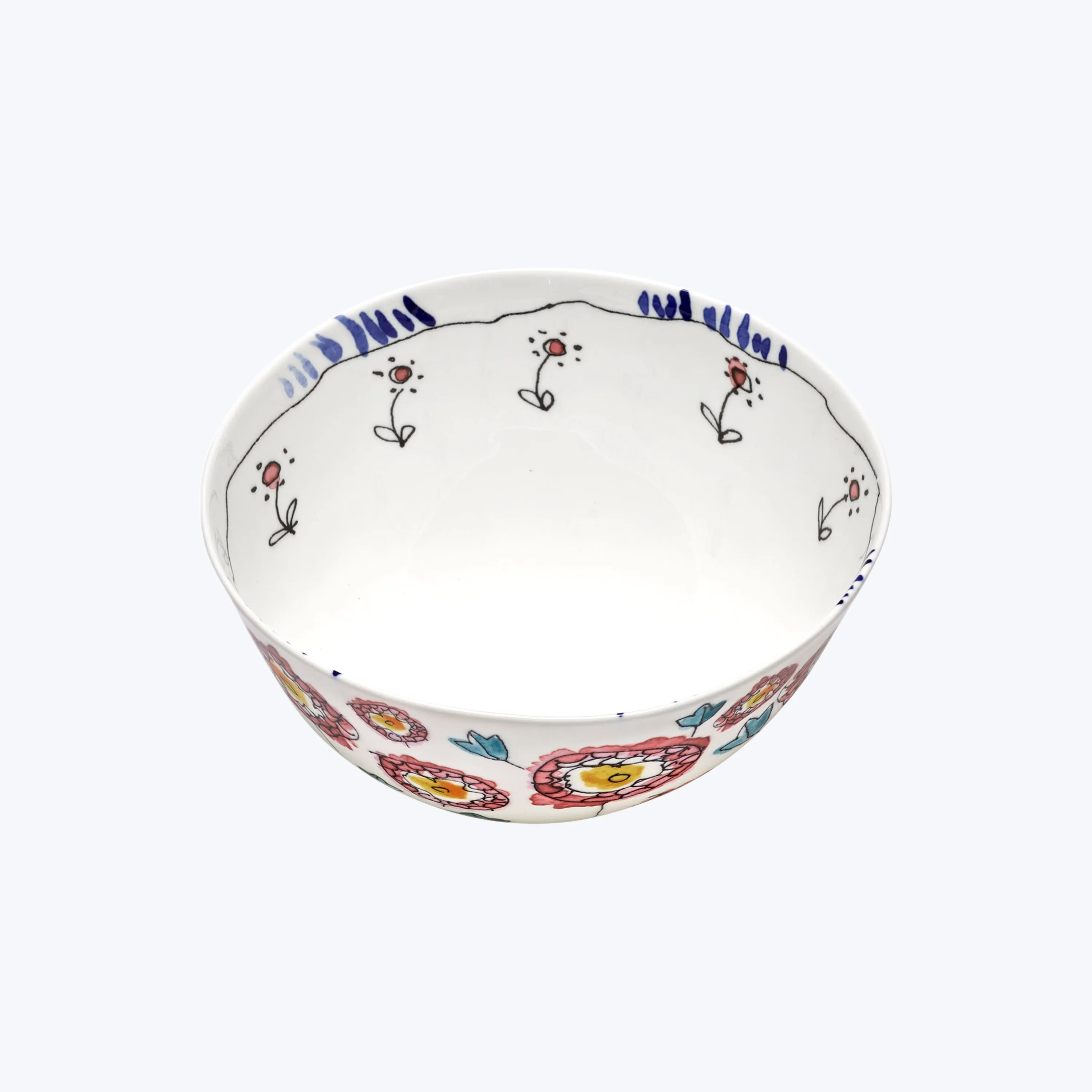 Midnight Flowers Soup Bowl