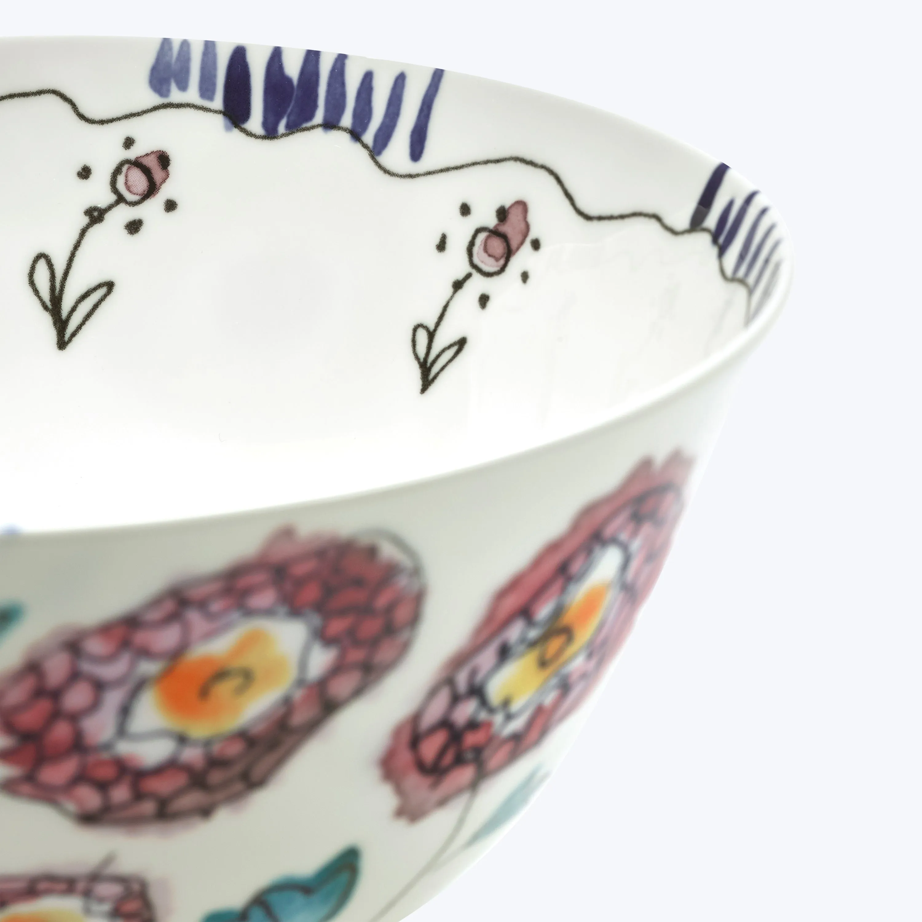 Midnight Flowers Soup Bowl
