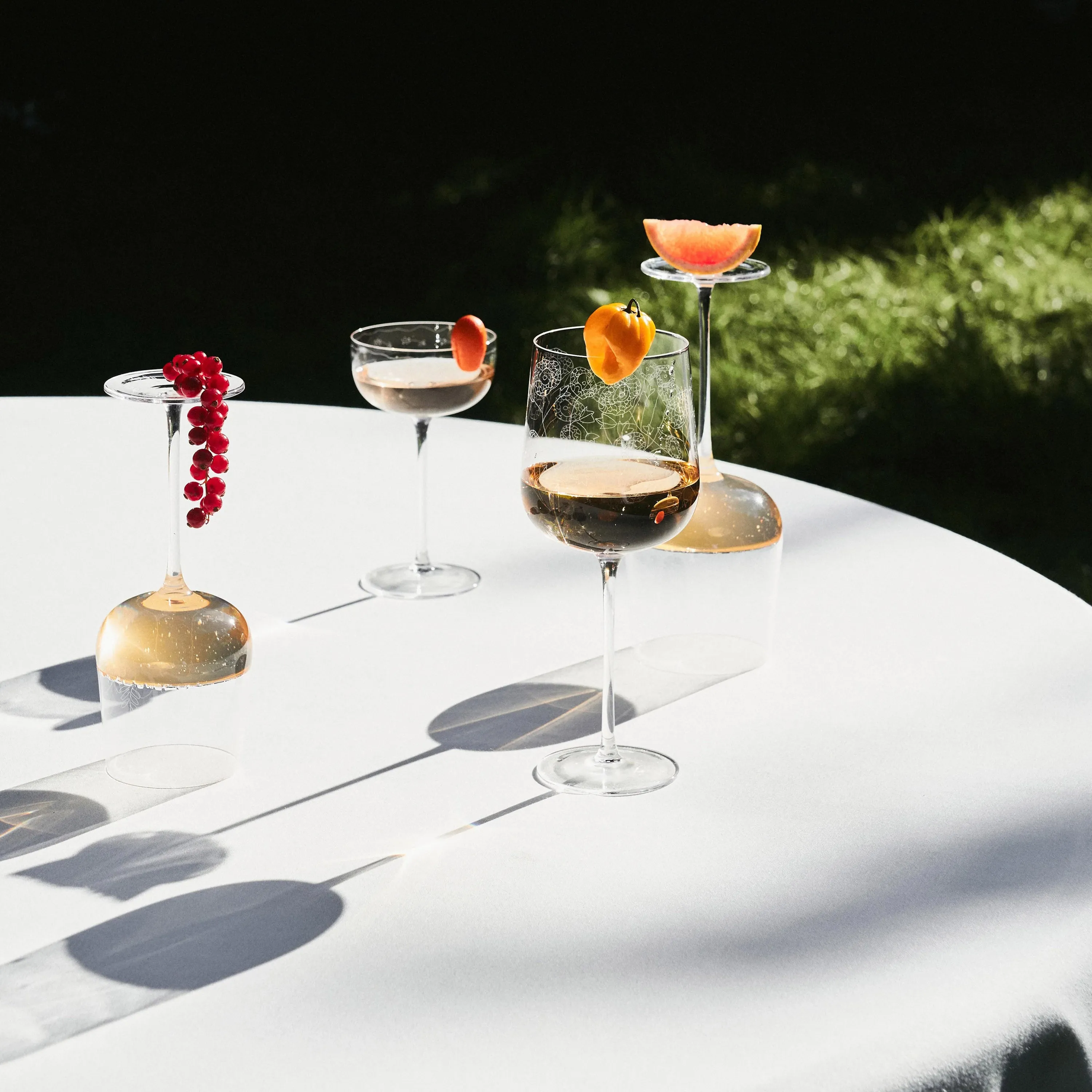 Midnight Flowers Wine Glass