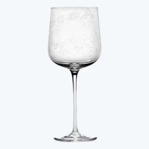 Midnight Flowers Wine Glass