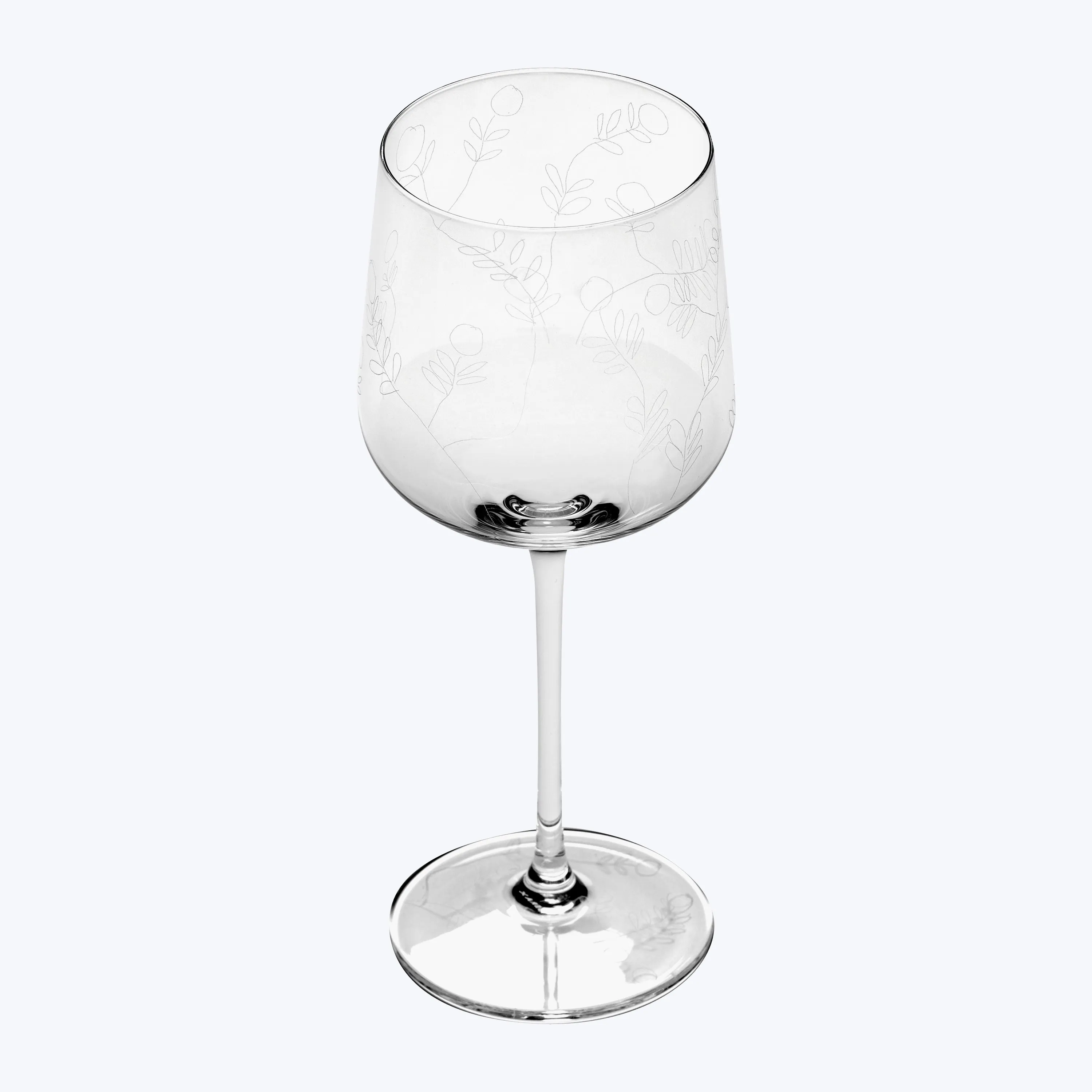 Midnight Flowers Wine Glass