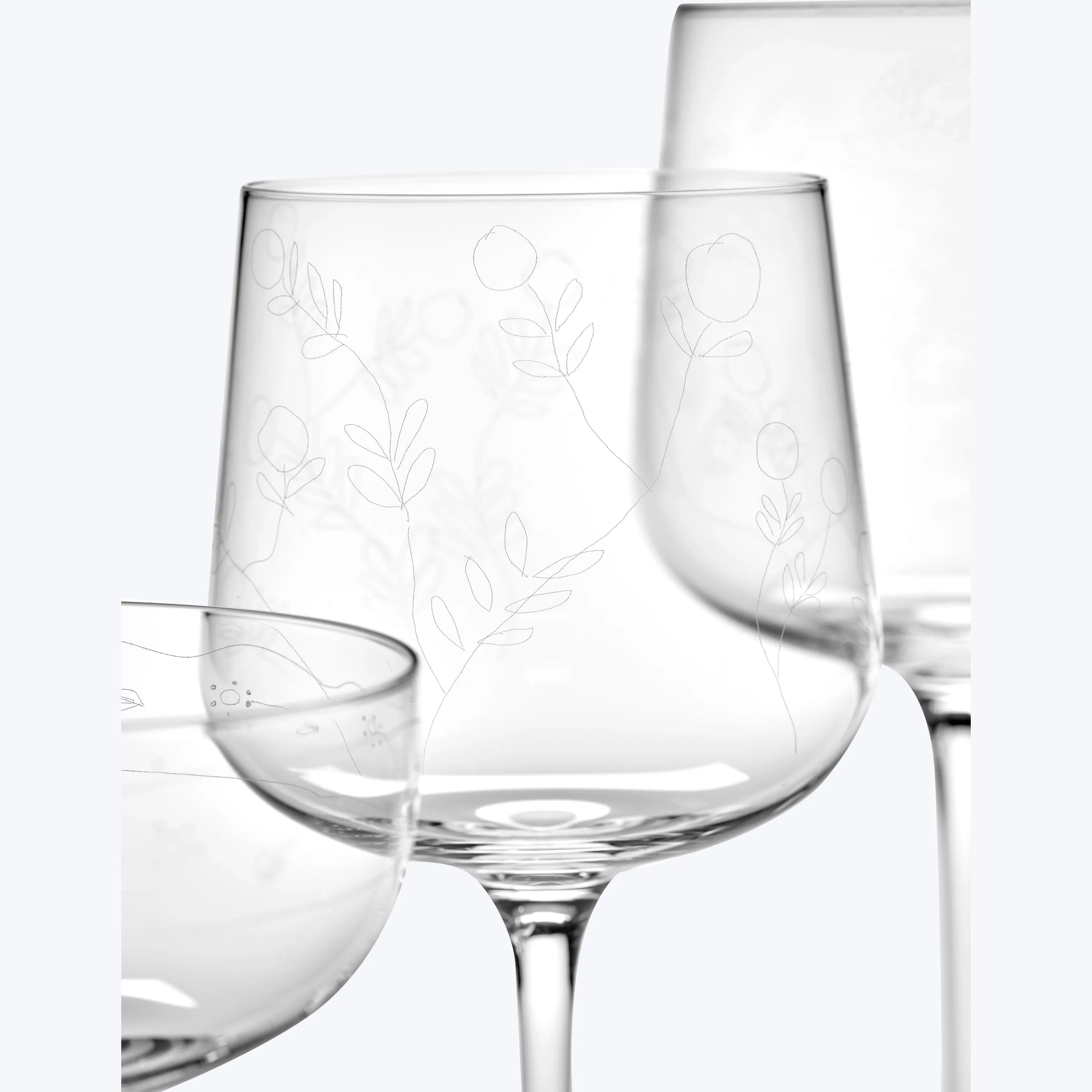 Midnight Flowers Wine Glass