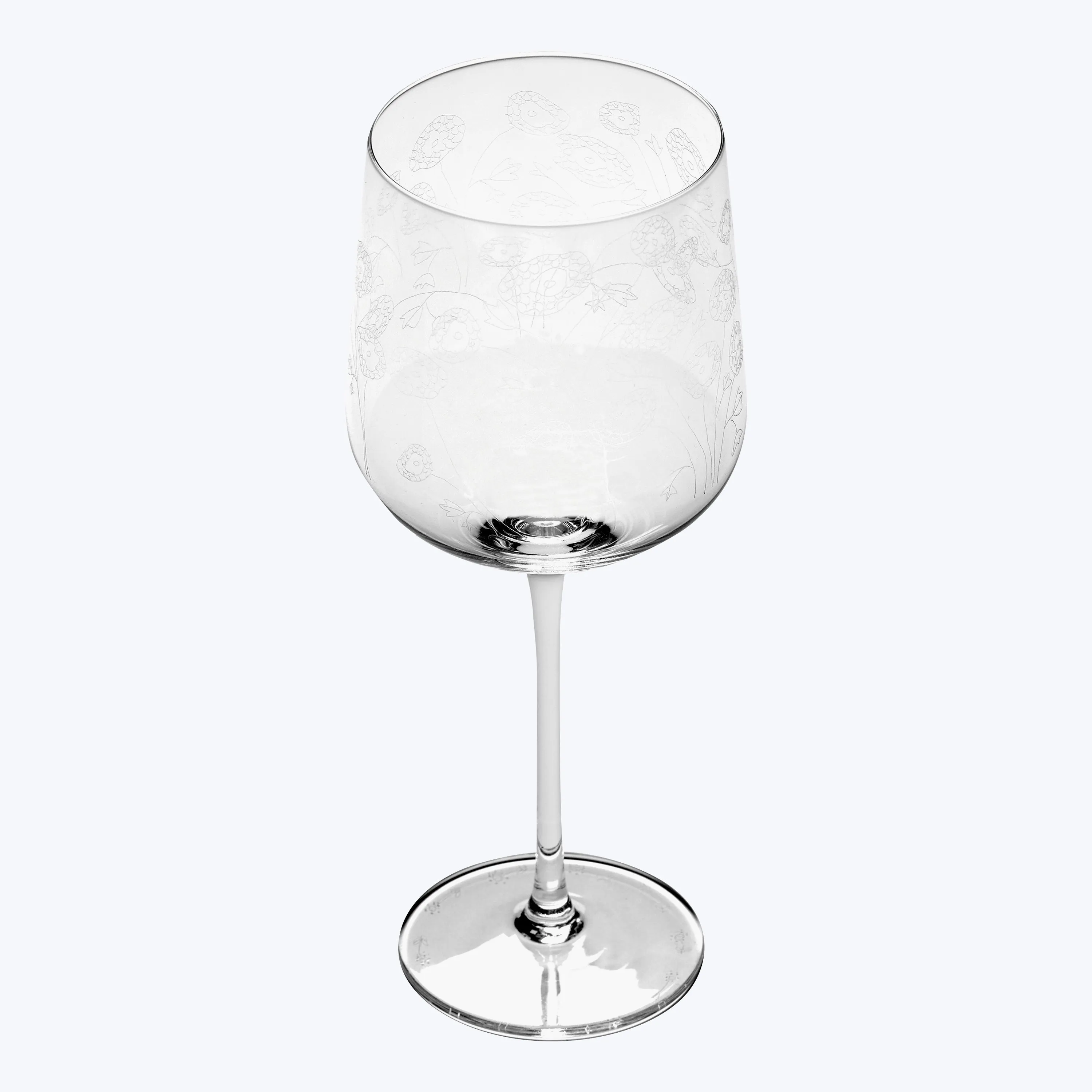 Midnight Flowers Wine Glass