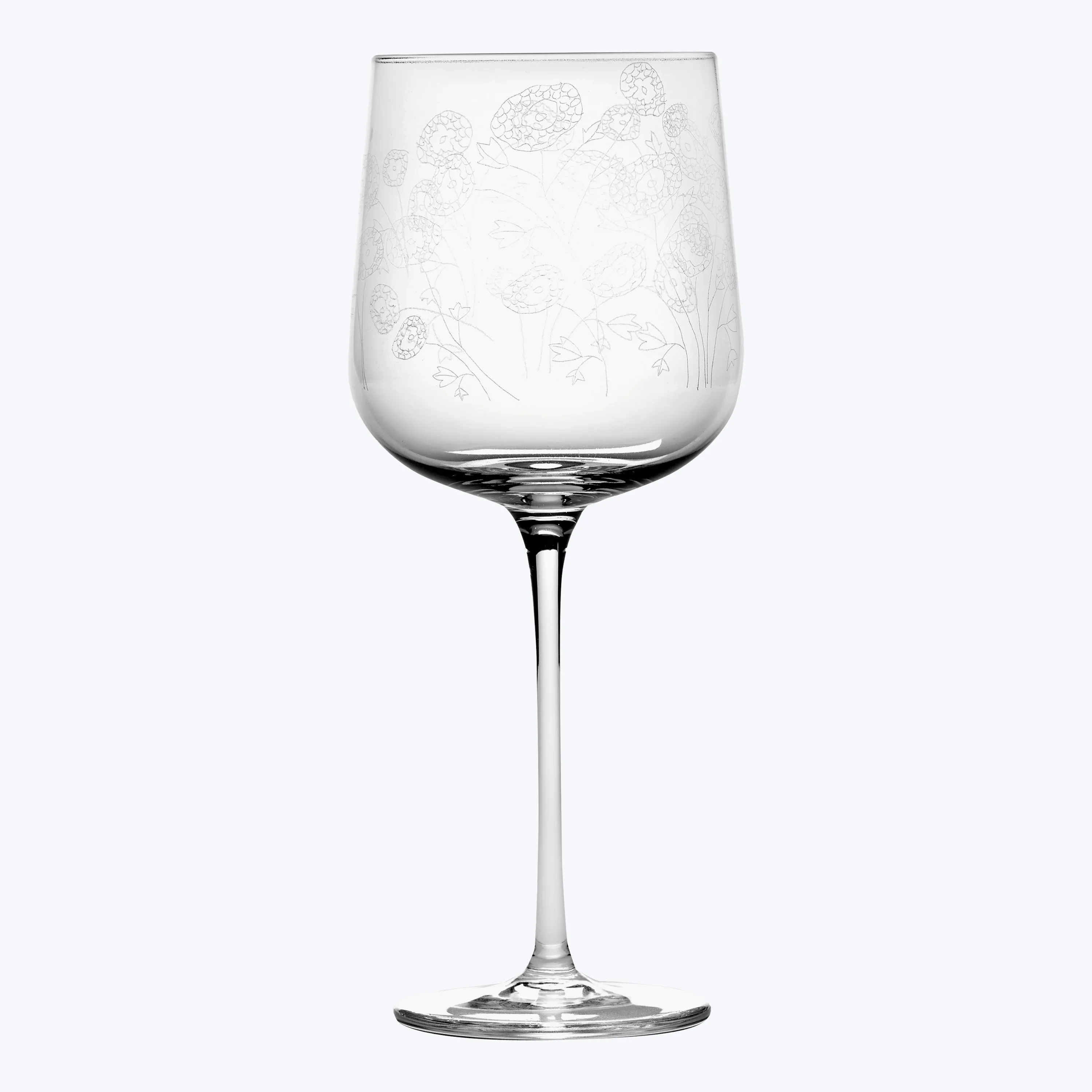 Midnight Flowers Wine Glass