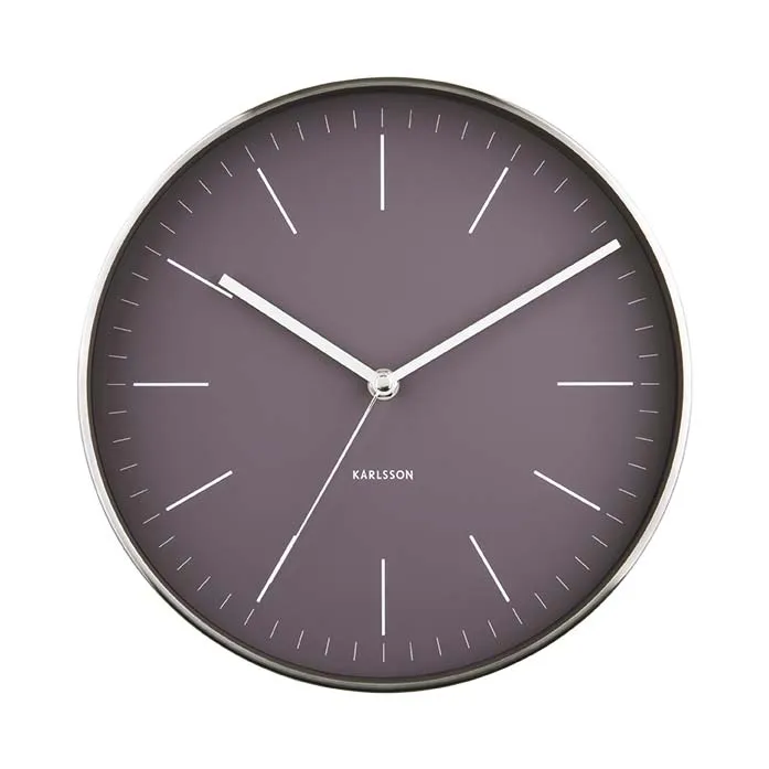 Minimal Wall Clock - Dark Purple (27.5cm)