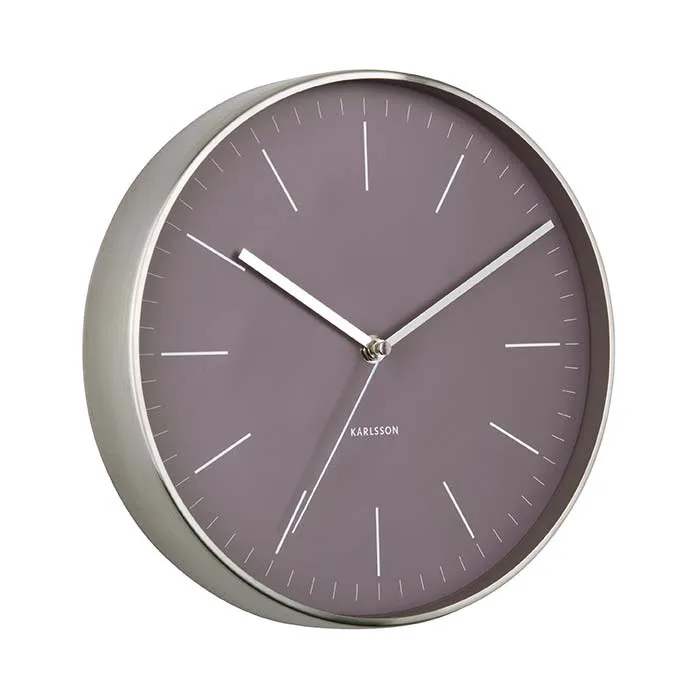 Minimal Wall Clock - Dark Purple (27.5cm)