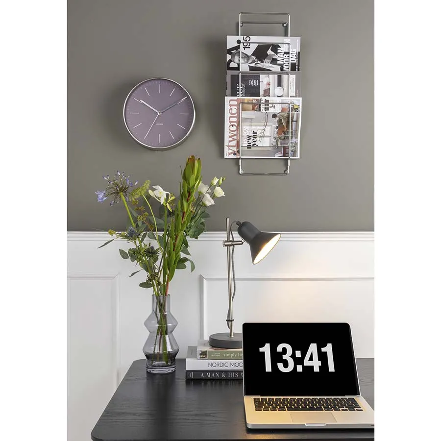 Minimal Wall Clock - Dark Purple (27.5cm)
