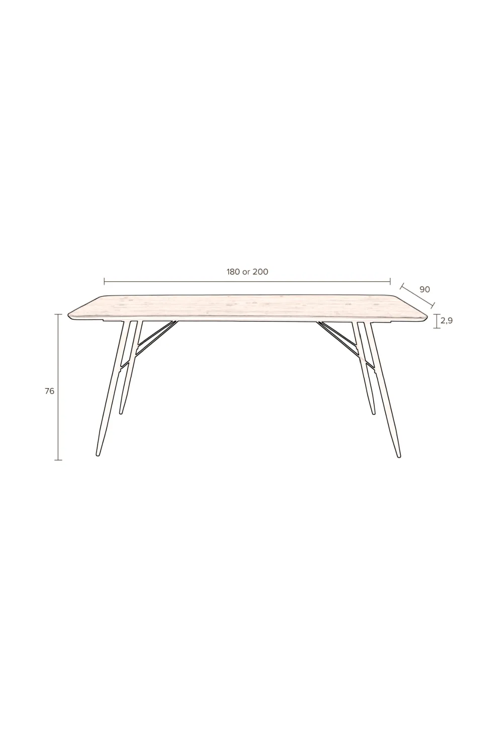 Minimalist Wooden Dining Table | Dutchbone Roger