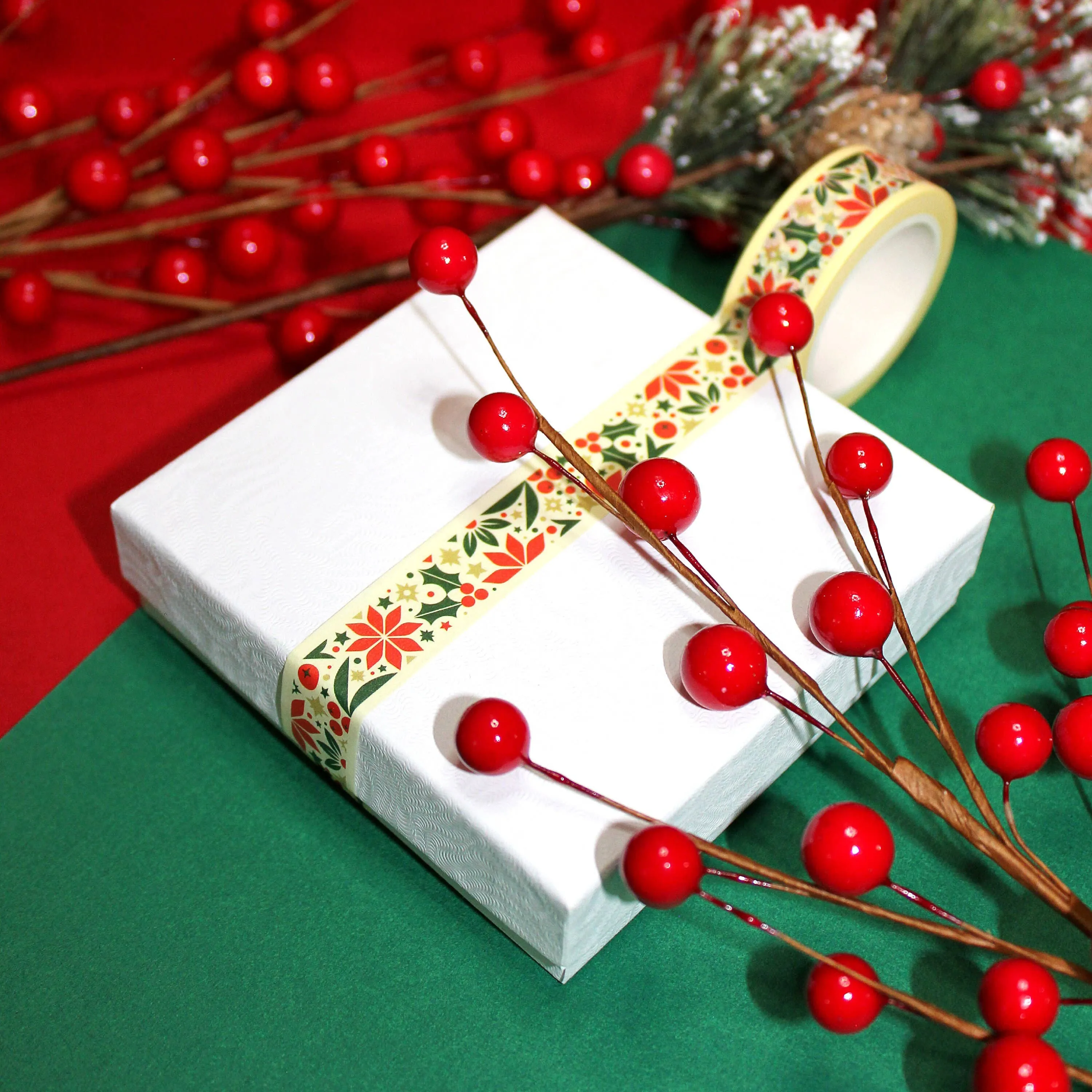 Mistletoes & Poinsettias Christmas Washi Tape