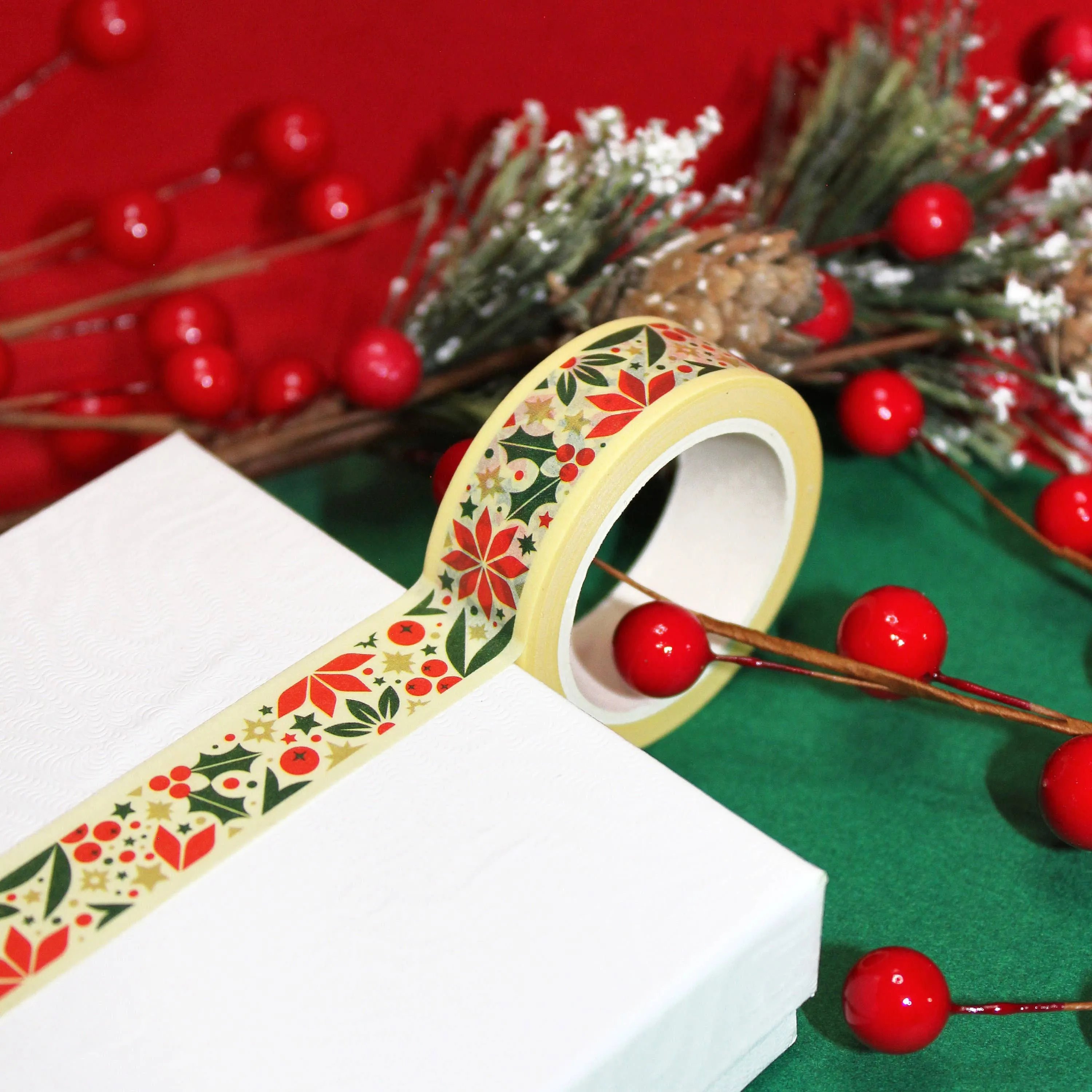 Mistletoes & Poinsettias Christmas Washi Tape