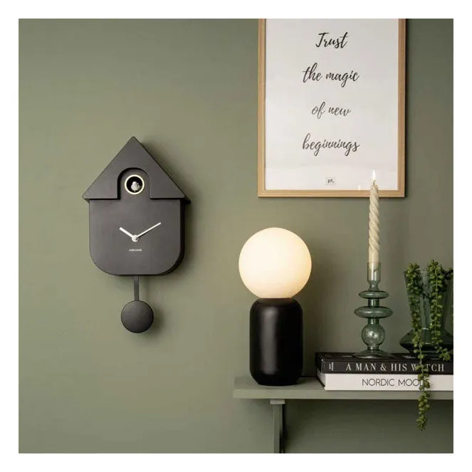 Modern Cuckoo Wall Clock - Black