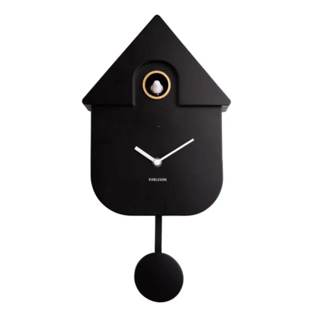 Modern Cuckoo Wall Clock - Black