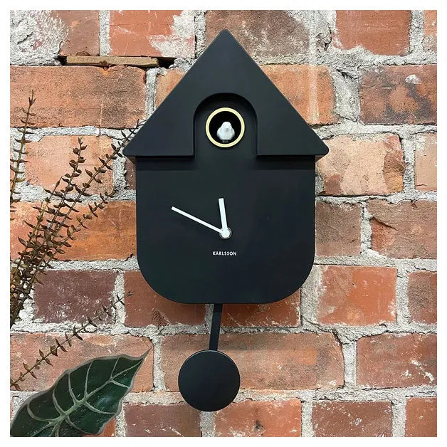 Modern Cuckoo Wall Clock - Black