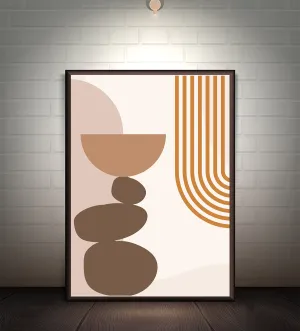 Modern Flow: Geometric Harmony in Earthy Hues