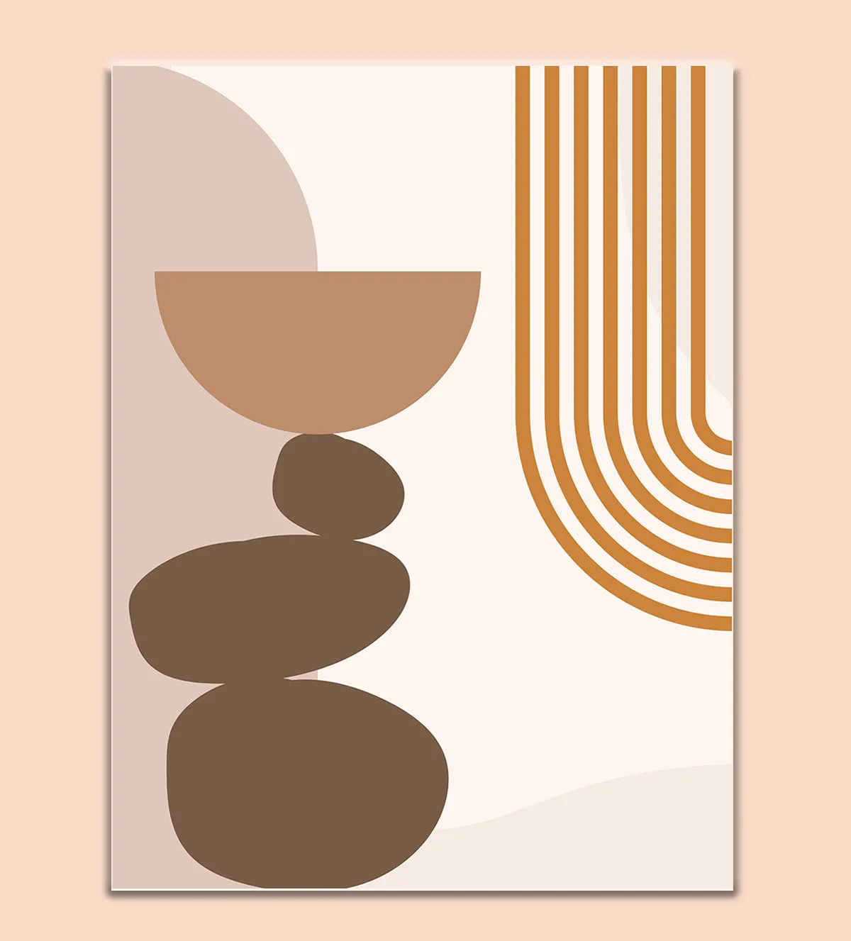 Modern Flow: Geometric Harmony in Earthy Hues