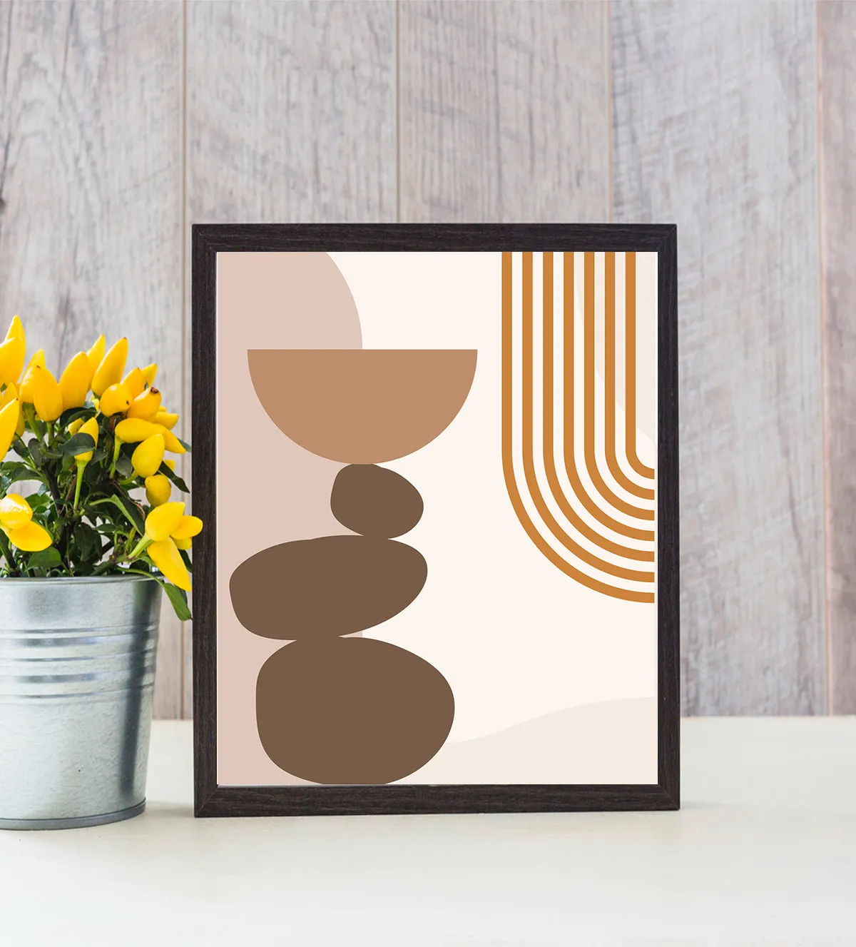 Modern Flow: Geometric Harmony in Earthy Hues