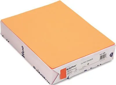 Mohawk Brite-Hue Multipurpose Colored Paper 20 Lb. 8-1/2X11 Inch  Ultra Orange 500 Sheets Per Ream