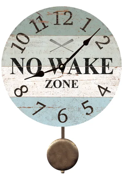 No Wake Zone Wall Clock- Lake Clock