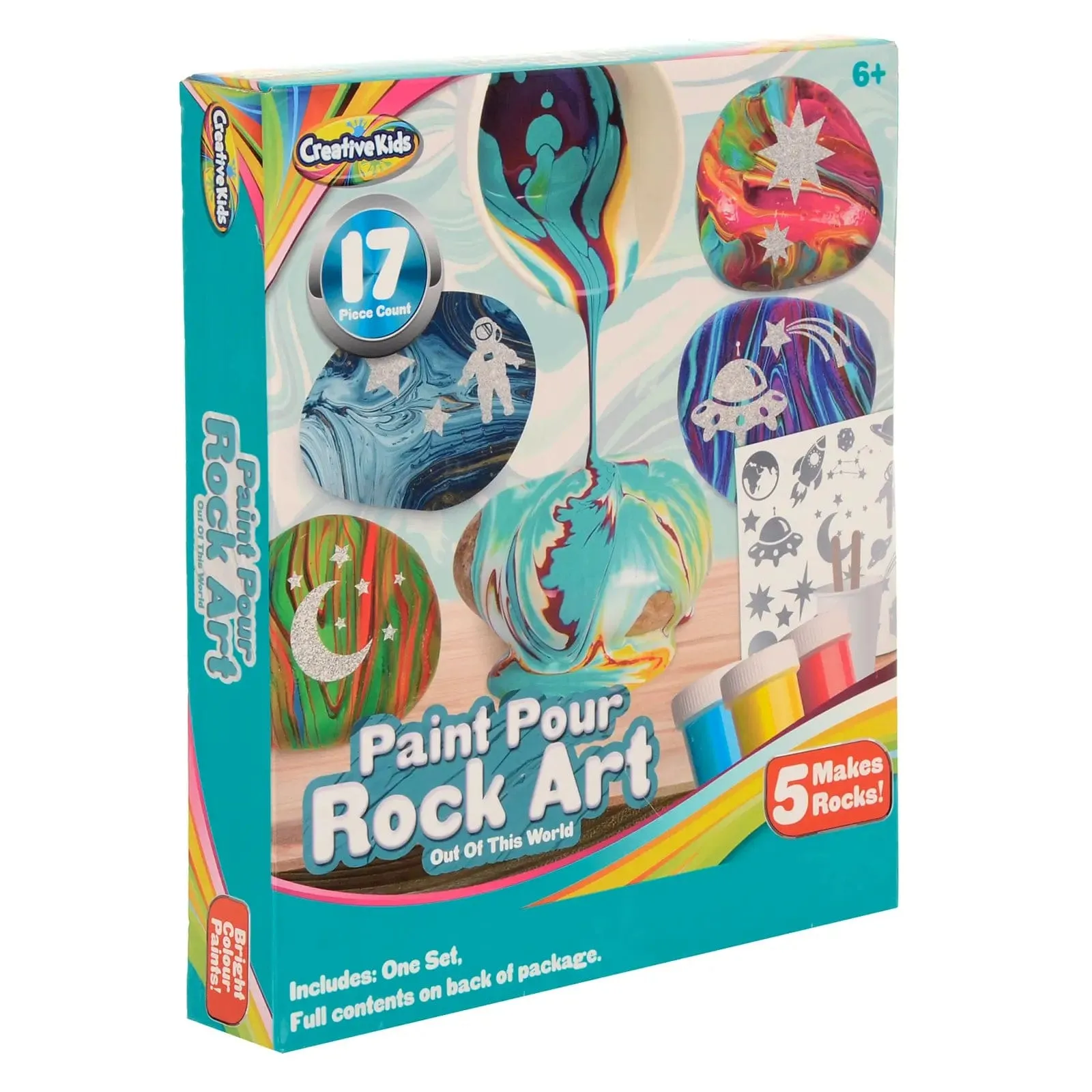 Paint Pour Rock Art Design Set Craft Creative Kids 17 Pieces