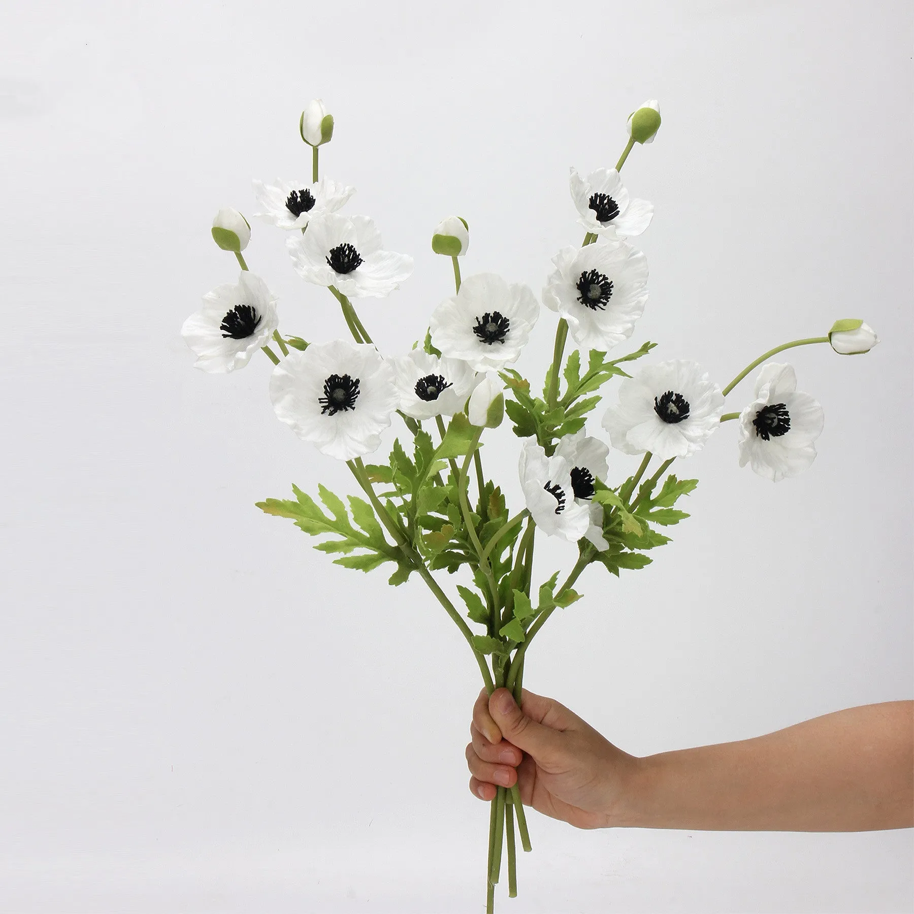 Premium Real Touch Poppy Spray Stem