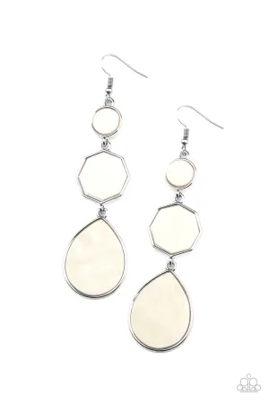 Progressively Posh - White Earrings - Paparazzi Accessories