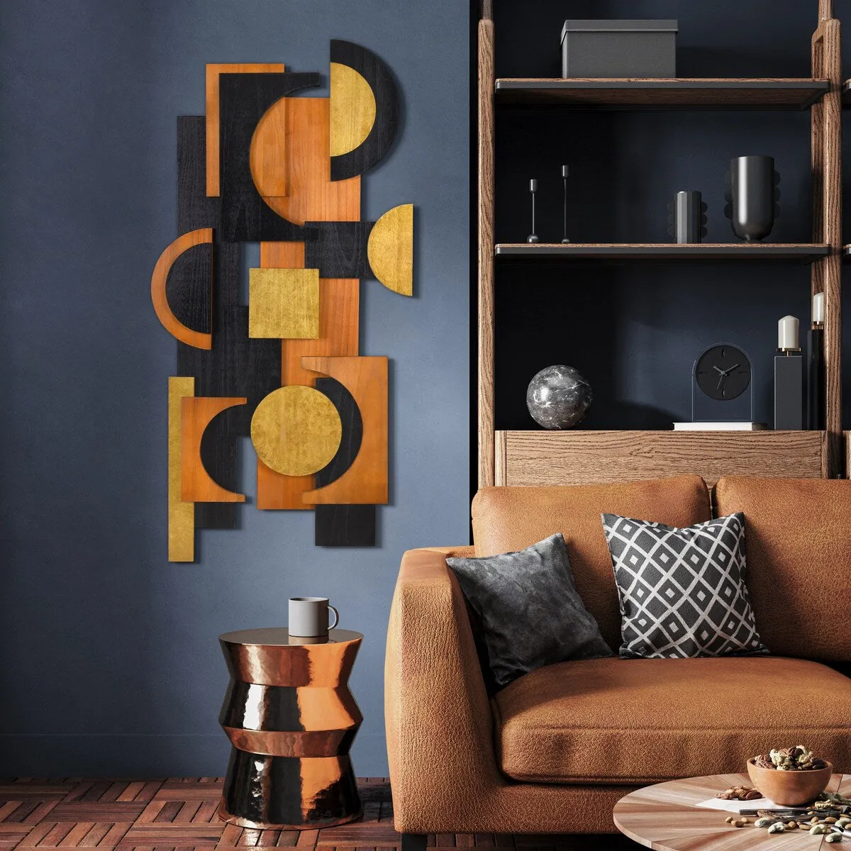 "Amber Embraces I & II" Hand Made & Hand Finished Dimensional Solid Wood Wall Art