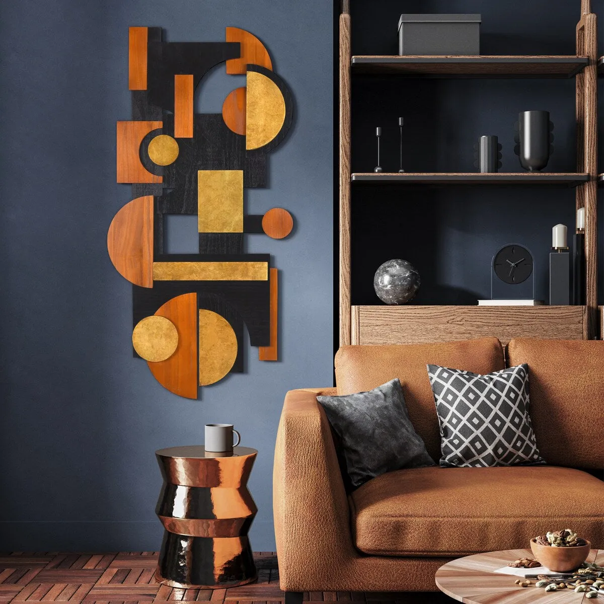 "Amber Embraces I & II" Hand Made & Hand Finished Dimensional Solid Wood Wall Art