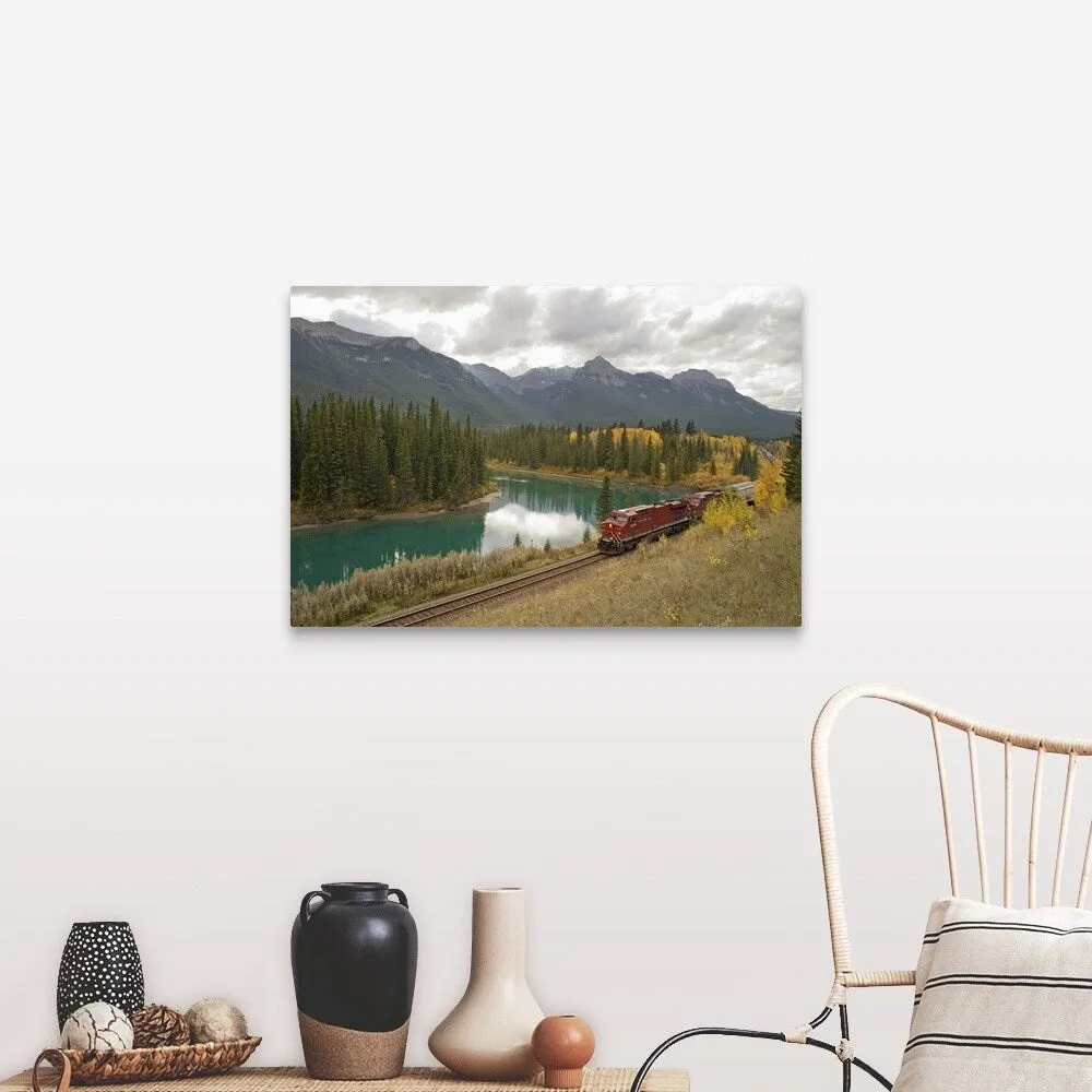 "Canada, Banff National Park, freight train" Canvas Wall Art