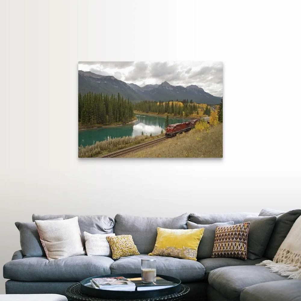 "Canada, Banff National Park, freight train" Canvas Wall Art