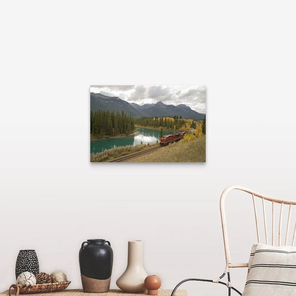 "Canada, Banff National Park, freight train" Canvas Wall Art
