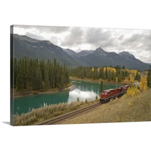 "Canada, Banff National Park, freight train" Canvas Wall Art