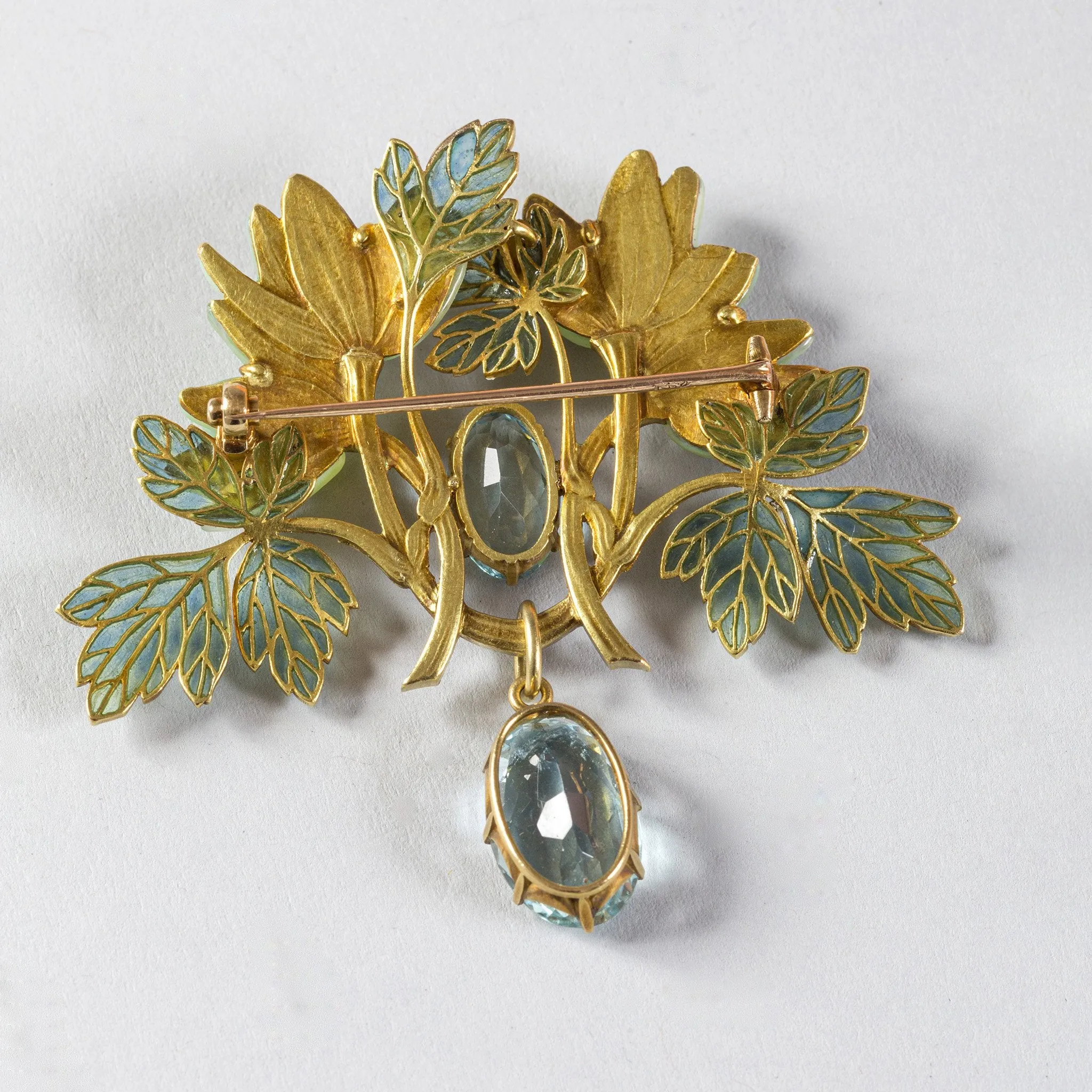 René Lalique Plique-à-Jour Enamel "L'Anémone de Bois" Brooch
