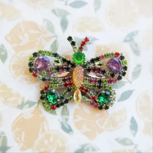 Rhinestone butterfly brooch