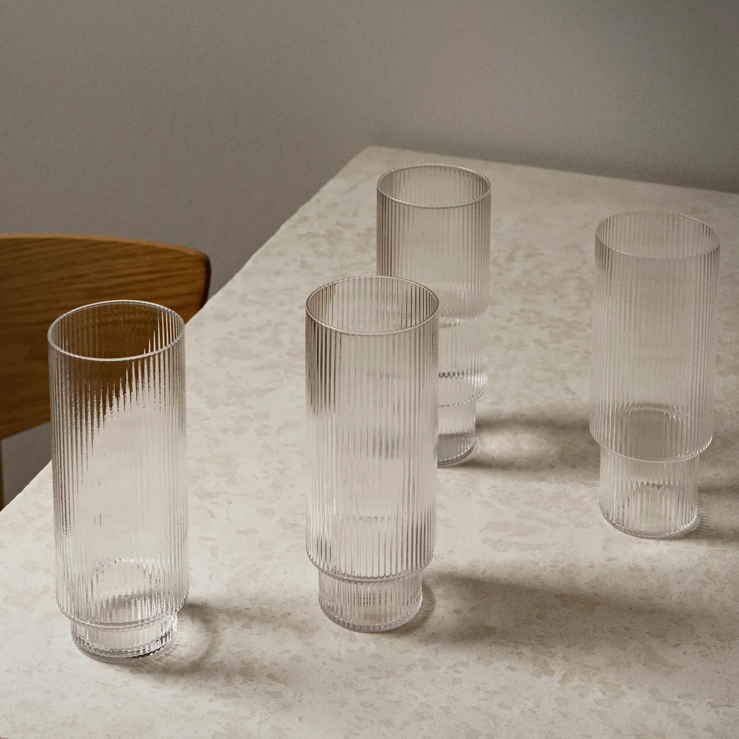 Ripple Long Drink Glasses Set of 4