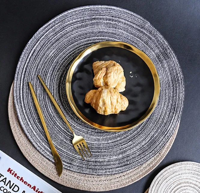 Round Linen Table Mat - Wedding Gift Tea Set Mat - Placemat - Decor - Dining Table - Tableware - Dinner Supplies - Geometric Mats -  Boho