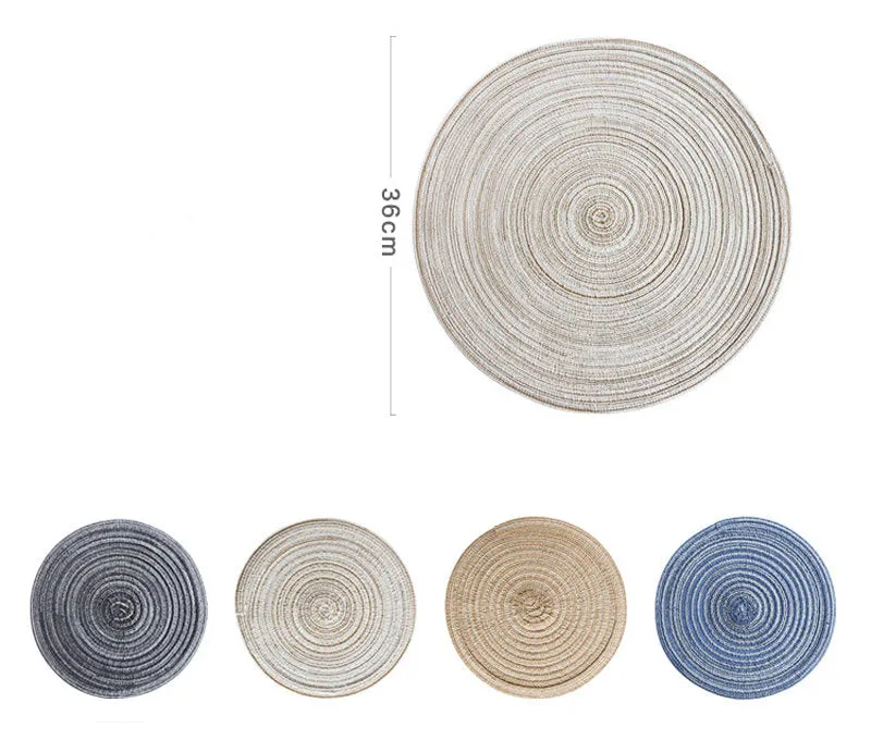 Round Linen Table Mat - Wedding Gift Tea Set Mat - Placemat - Decor - Dining Table - Tableware - Dinner Supplies - Geometric Mats -  Boho