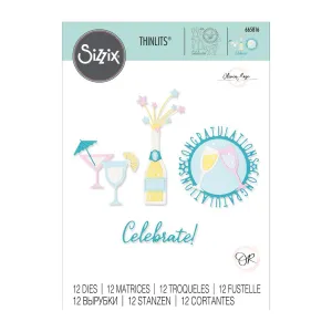 Sizzix Thinlits Dies By Olivia Rose 12/Pkg - Bottles & Glasses