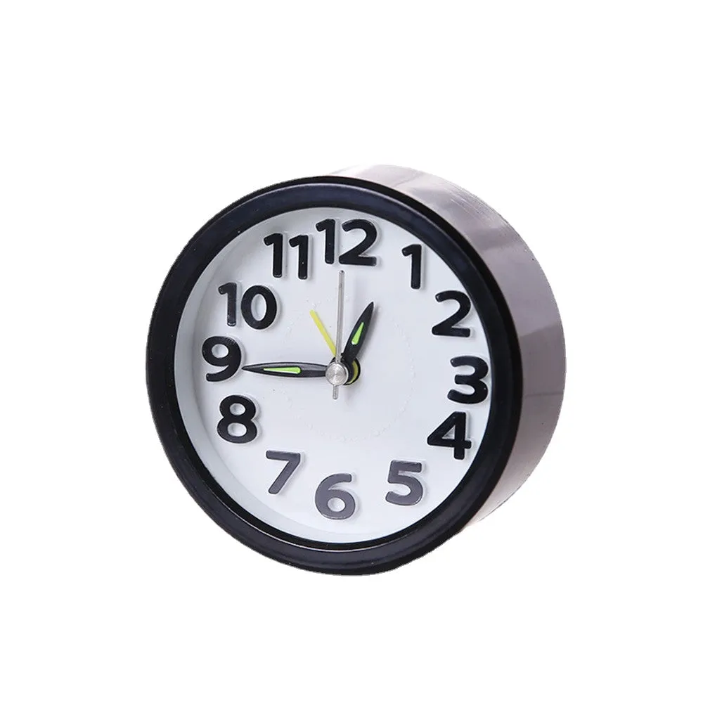 Square Round Small Alarm Clock Snooze Silent Sweeping Wake Up Table Clock Battery Powered Compact Portable Travel Alarm Clock