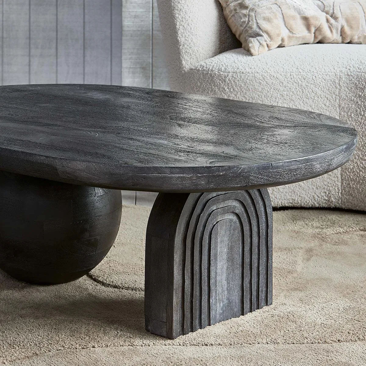 Steppe Black Mango Wood Coffee Table