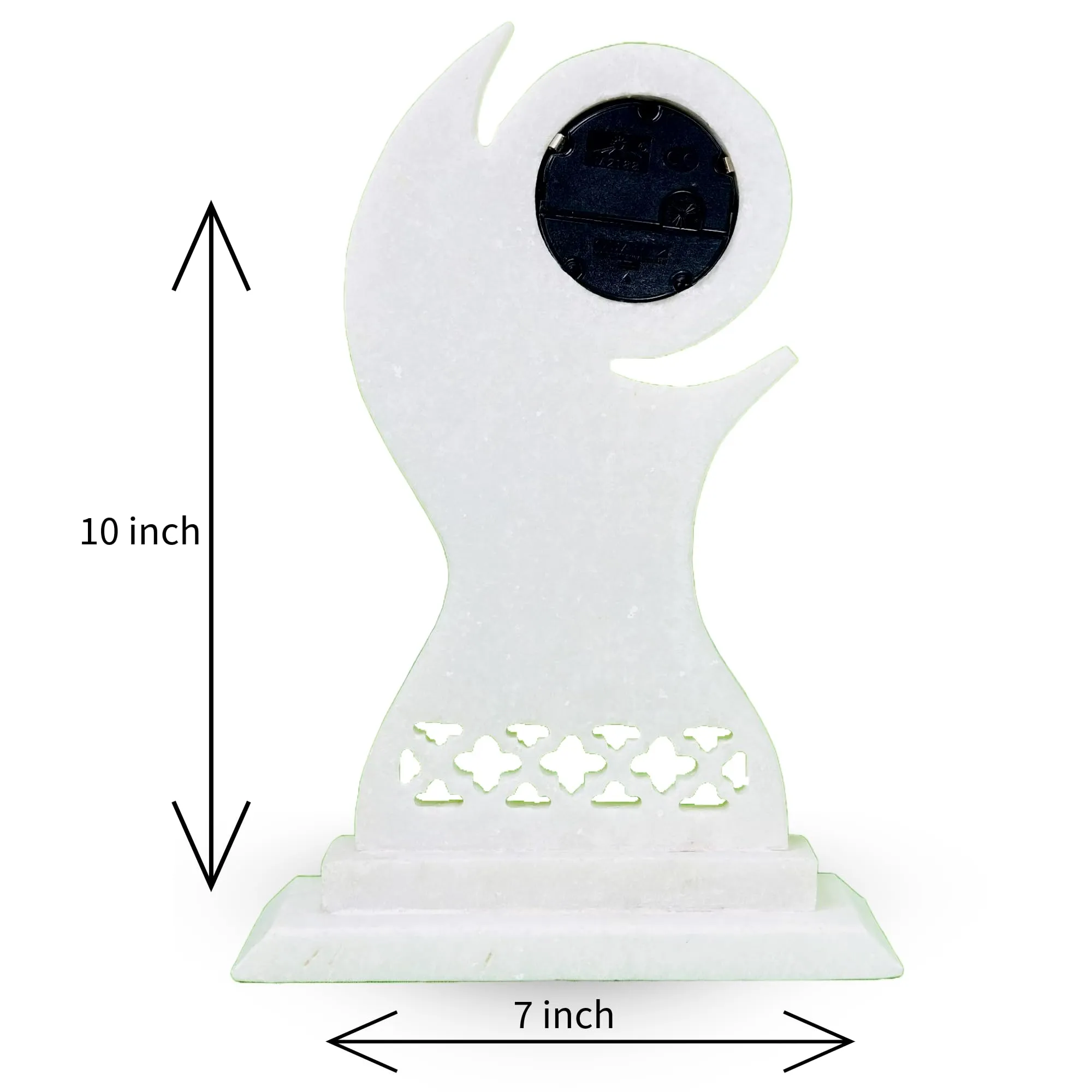 Table Clock for Students, Home, Office, Decor and Gifting (Sangemarmar White Marble Victory Clock) 10" x 7" inch