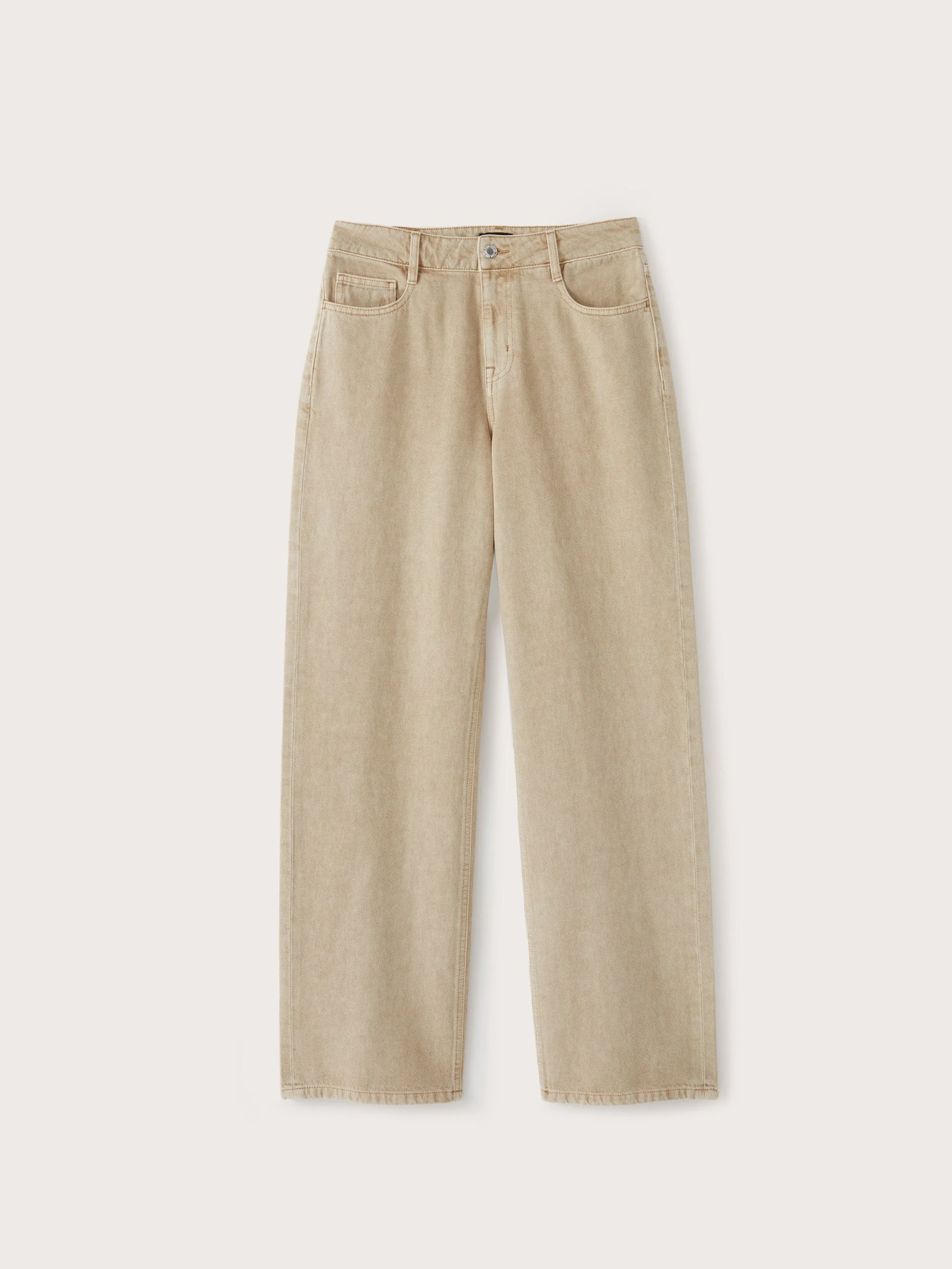The Courtney Mid Rise Loose Fit Jean in Beige