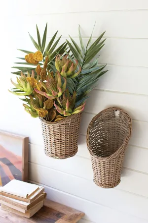 Two Rattan Wall Baskets