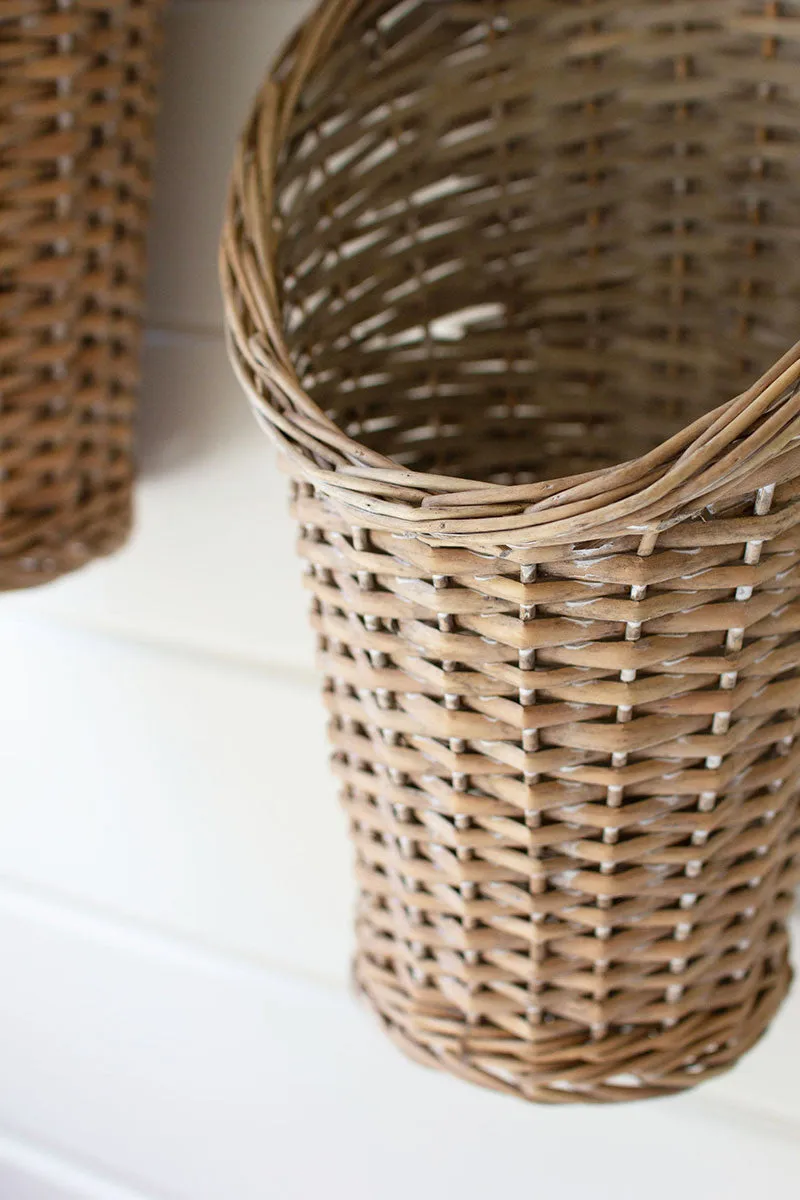 Two Rattan Wall Baskets
