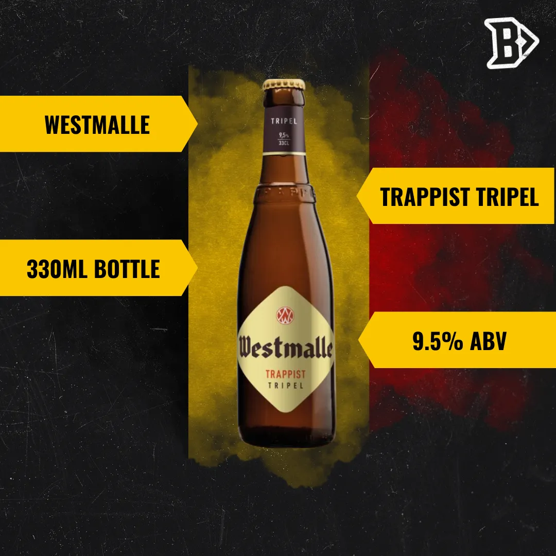 Westmalle Belgian Trappist Tripel Beer 330ml Bottles - 9.5% ABV (12 Pack)