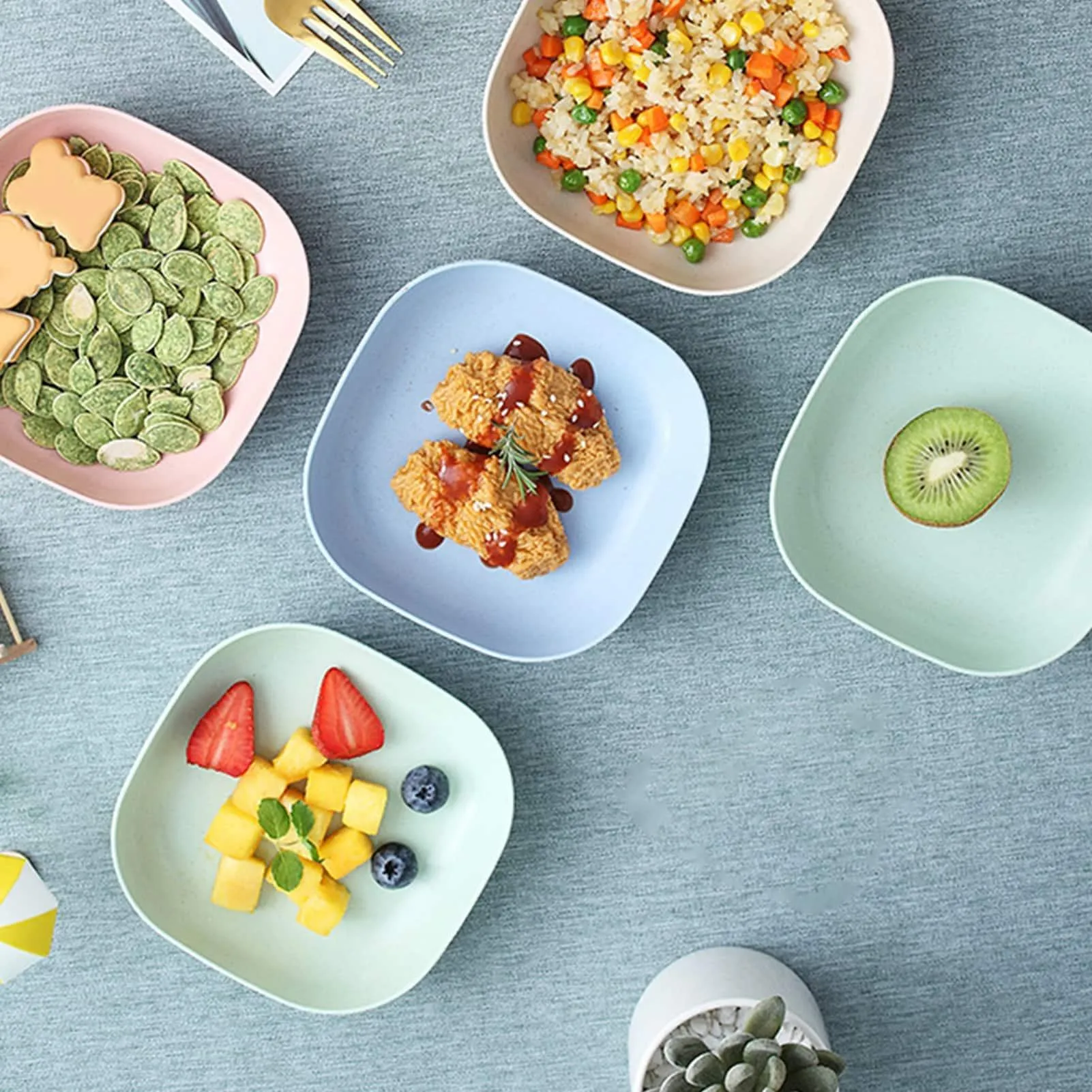 Wheat Straw Unbreakable Snack Plate