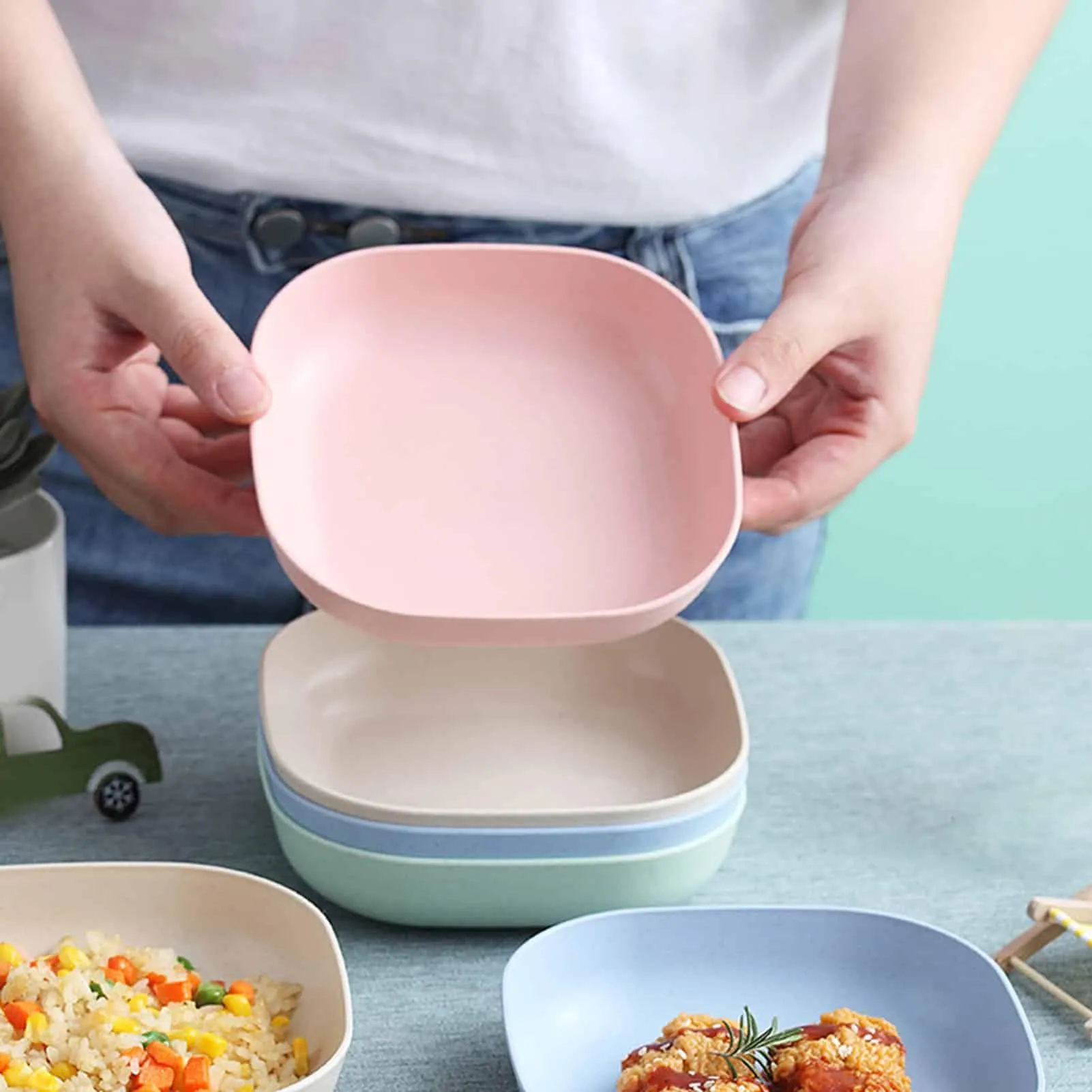 Wheat Straw Unbreakable Snack Plate